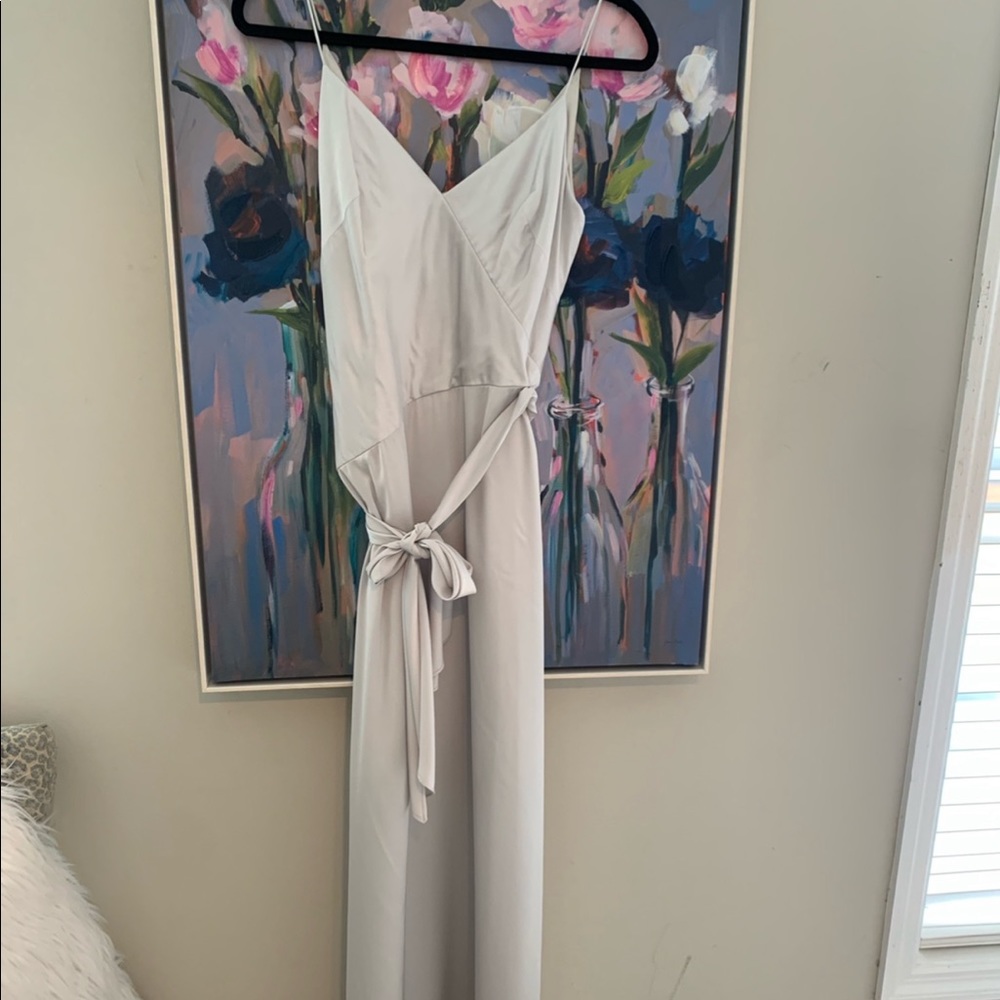 Monique Lhuillier Silver Gown